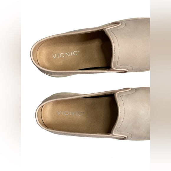 Vionic Effortless Pink Nubuck Leather Slip On Sneaker Mules Slides women Sz 8.5 - Picture 5 of 8